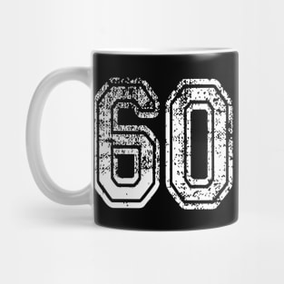 Number 60 Grungy in white Mug